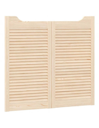 Porte a Battente 1-Paio Design a Lamelle 90x100cm Legno di Pino