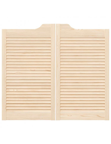 Porte a Battente 1-Paio Design a Lamelle 90x100cm Legno di Pino