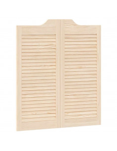 Porte a Battente 1-Paio Design a Lamelle 90x80 cm Legno di Pino 2