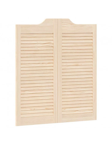 Porte a Battente 1-Paio Design a Lamelle 90x80 cm Legno di Pino
