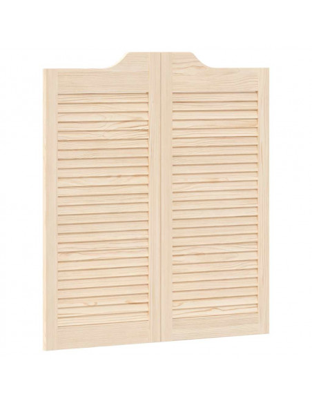 Porte a Battente 1-Paio Design a Lamelle 90x80 cm Legno di Pino