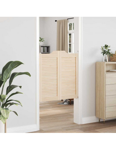 Porte a Battente 1-Paio Design a Lamelle 90x80 cm Legno di Pino