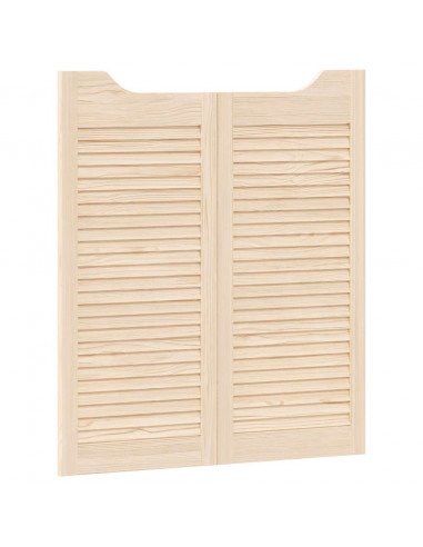 Porte a Battente 1-Paio Design a Lamelle 90x80 cm Legno di Pino