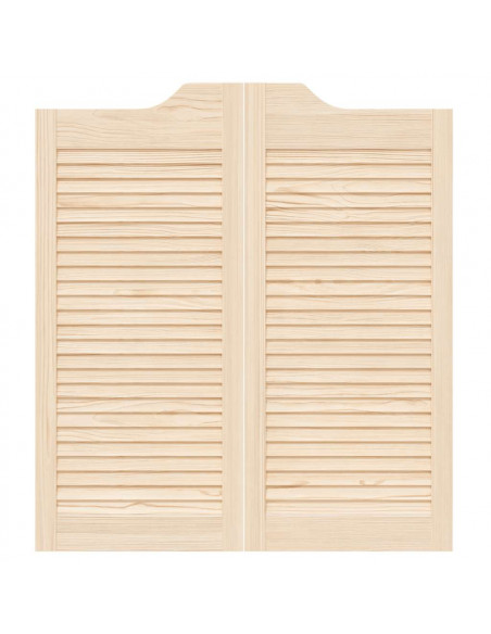 Porte a Battente 1-Paio Design a Lamelle 90x80 cm Legno di Pino