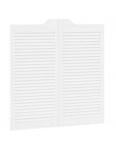 Porte a Battente 1-Paio Design a Lamelle Bianco 100x100 cm 2