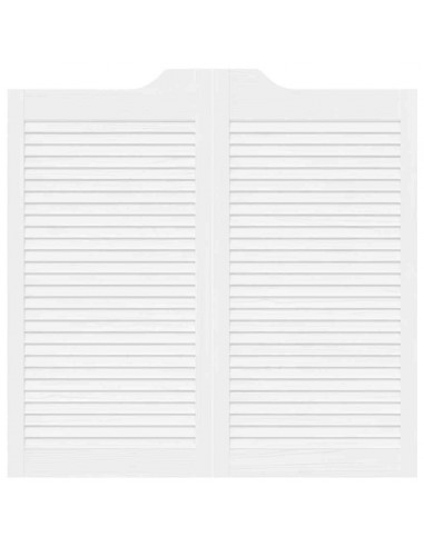 Porte a Battente 1-Paio Design a Lamelle Bianco 100x100 cm