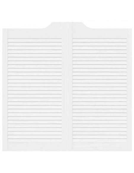 Porte a Battente 1-Paio Design a Lamelle Bianco 100x100 cm