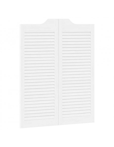 Porte a Battente 1-Paio Design a Lamelle Bianco 100x80 cm
