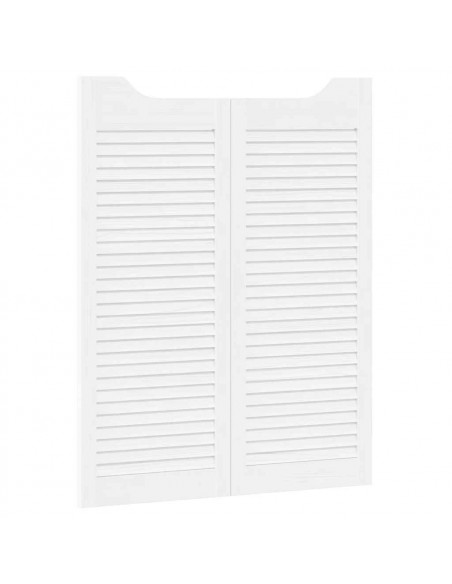 Porte a Battente 1-Paio Design a Lamelle Bianco 100x80 cm