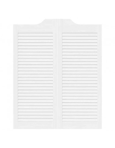 Porte a Battente 1-Paio Design a Lamelle Bianco 100x80 cm