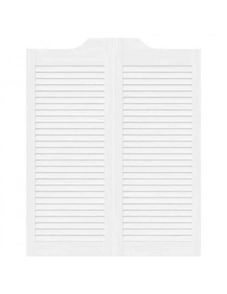 Porte a Battente 1-Paio Design a Lamelle Bianco 100x80 cm