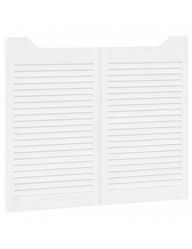 Porte a Battente 1-Paio Design a Lamelle Bianco 80x100 cm