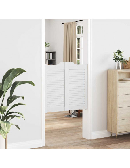 Porte a Battente 1-Paio Design a Lamelle Bianco 80x80 cm