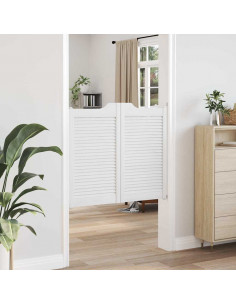 Porte a Battente 1-Paio Design a Lamelle Bianco 90x100 cm 2