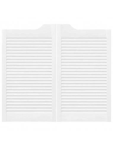 Porte a Battente 1-Paio Design a Lamelle Bianco 90x100 cm