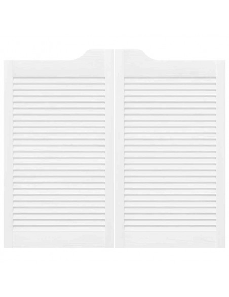Porte a Battente 1-Paio Design a Lamelle Bianco 90x100 cm