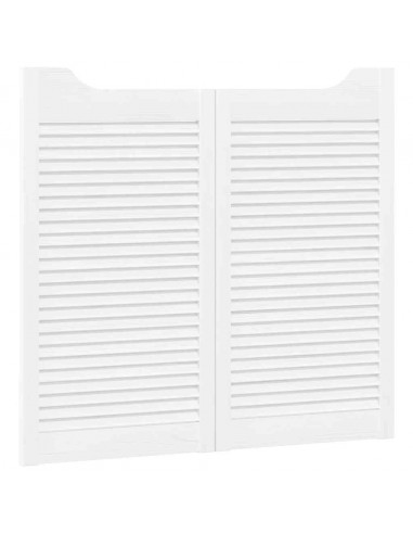 Porte a Battente 1-Paio Design a Lamelle Bianco 90x80 cm