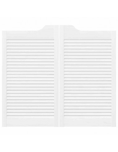 Porte a Battente 1-Paio Design a Lamelle Bianco 90x80 cm