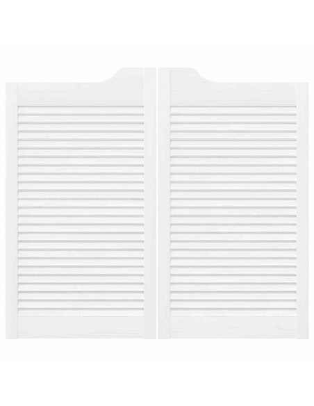 Porte a Battente 1-Paio Design a Lamelle Bianco 90x80 cm