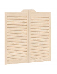 Porte a Battente 1-Paio Design Lamelle 100x100 cm Legno di Pino 2