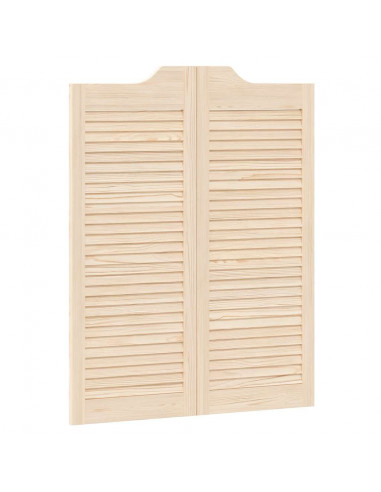 Porte a Battente 2-Paio Design a Lamelle 100x80cm Legno di Pino