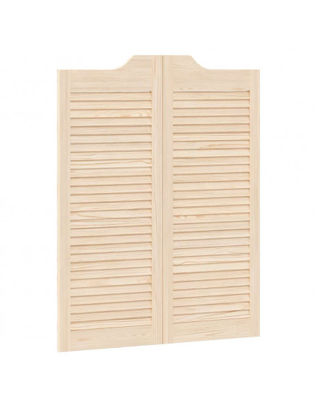 Porte a Battente 2-Paio Design a Lamelle 100x80cm Legno di Pino
