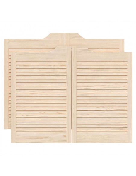 Porte a Battente 2-Paio Design a Lamelle 80x100cm Legno di Pino