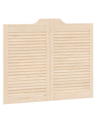 Porte a Battente 2-Paio Design a Lamelle 80x100cm Legno di Pino