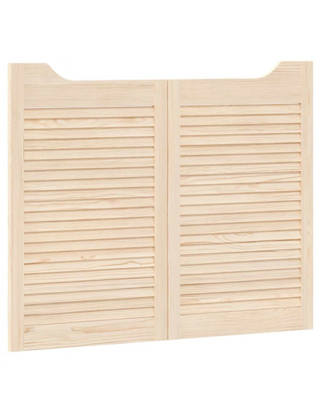 Porte a Battente 2-Paio Design a Lamelle 80x100cm Legno di Pino