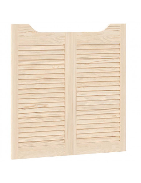 Porte a Battente 2-Paio Design a Lamelle 80x80 cm Legno di Pino