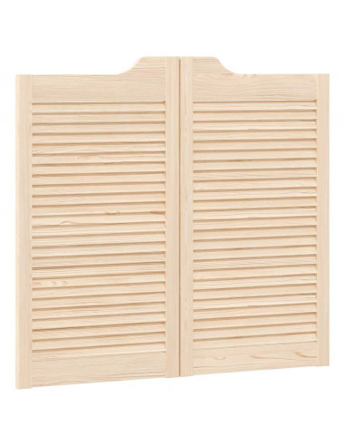 Porte a Battente 2-Paio Design a Lamelle 90x100cm Legno di Pino