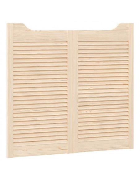 Porte a Battente 2-Paio Design a Lamelle 90x100cm Legno di Pino