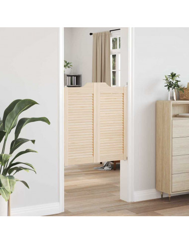 Porte a Battente 2-Paio Design a Lamelle 90x80 cm Legno di Pino
