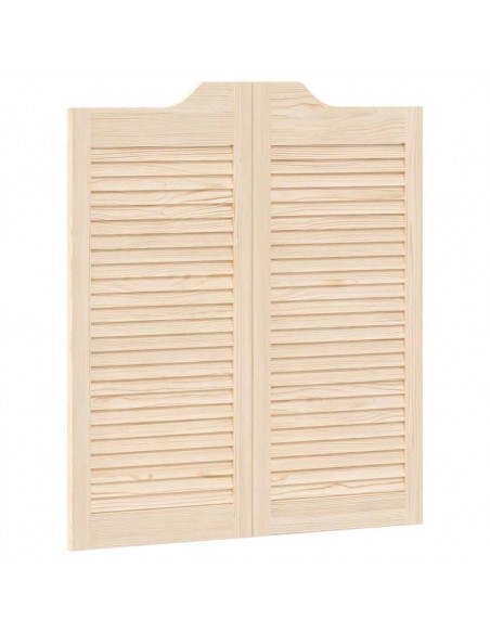 Porte a Battente 2-Paio Design a Lamelle 90x80 cm Legno di Pino