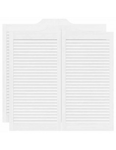 Porte a Battente 2-Paio Design a Lamelle Bianco 100x100 cm 2