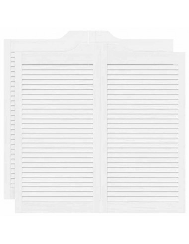 Porte a Battente 2-Paio Design a Lamelle Bianco 100x100 cm