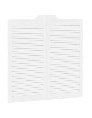 Porte a Battente 2-Paio Design a Lamelle Bianco 100x100 cm