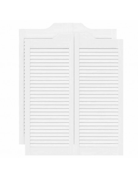 Porte a Battente 2-Paio Design a Lamelle Bianco 100x80 cm