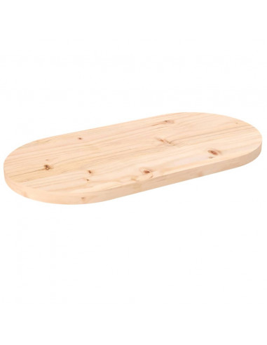 Piano Tavolo 80x40x2,5 cm in Legno Massello di Pino Ovale