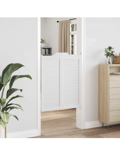 Porte a Battente 2-Paio Design a Lamelle Bianco 100x80 cm 2