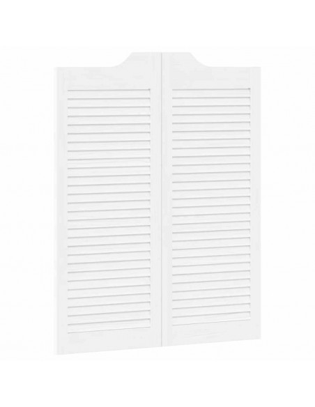 Porte a Battente 2-Paio Design a Lamelle Bianco 100x80 cm
