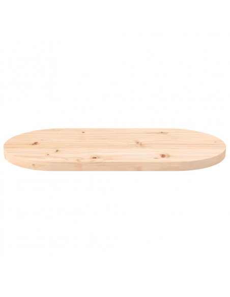 Piano Tavolo 80x40x2,5 cm in Legno Massello di Pino Ovale
