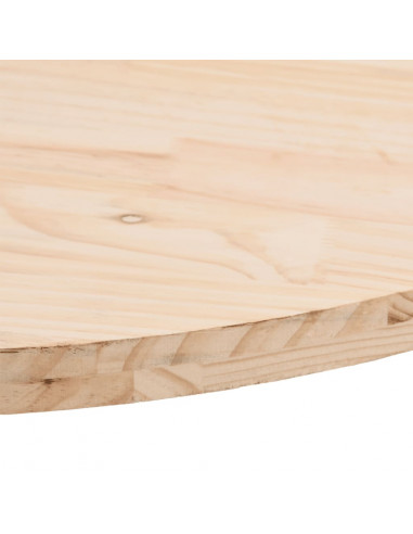 Piano Tavolo 80x40x2,5 cm in Legno Massello di Pino Ovale
