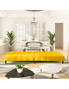 Divano Letto a 2 Posti Giallo in Velluto 2