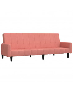 Divano Letto a 2 Posti Rosa in Velluto