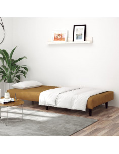 Divano Letto a 2 Posti Marrone in Velluto 2