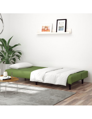 Divano Letto a 2 Posti Verde Chiaro in Velluto