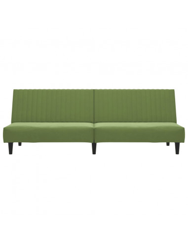 Divano Letto a 2 Posti Verde Chiaro in Velluto