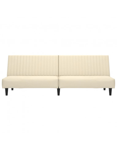 Divano Letto a 2 Posti Crema in Velluto