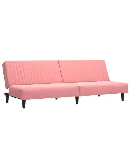 Divano Letto a 2 Posti Rosa in Velluto